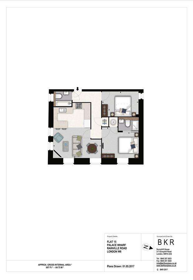 2 bedroom flat to rent - floorplan