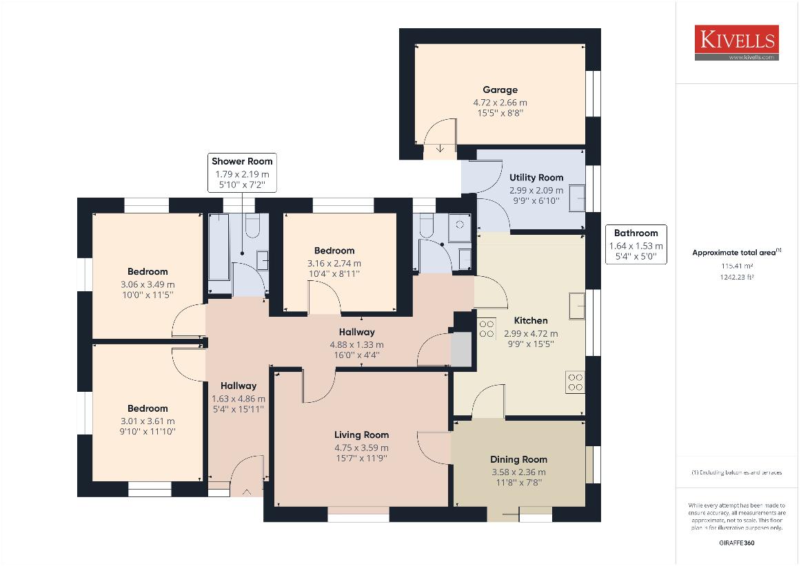 3 bedroom bungalow for sale - floorplan