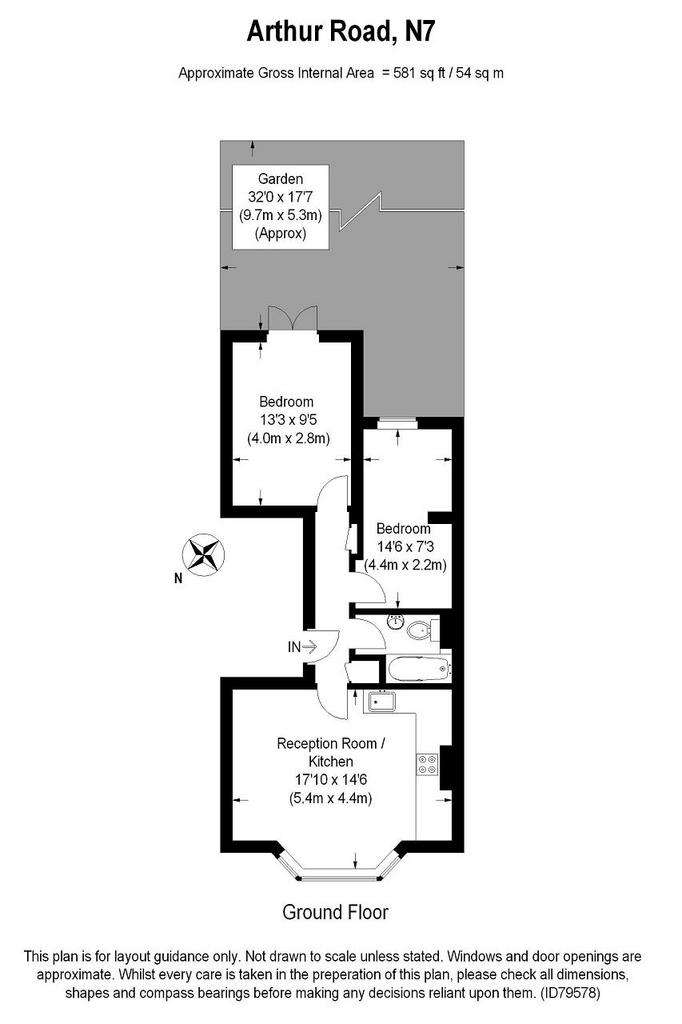 2 bedroom flat to rent - floorplan