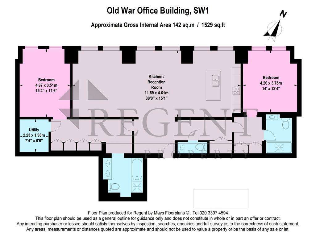 2 bedroom flat to rent - floorplan