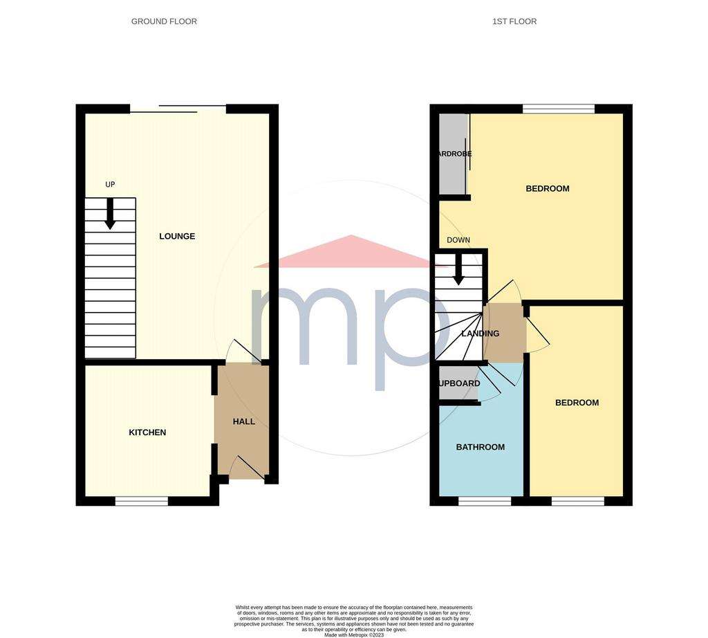 2 bedroom semi-detached house to rent - floorplan