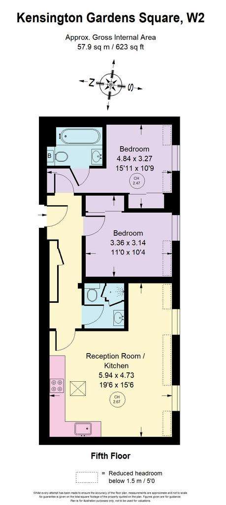 2 bedroom flat to rent - floorplan