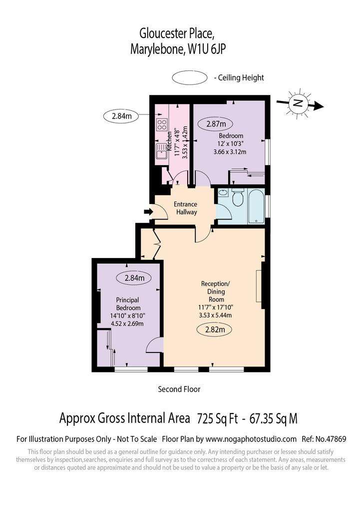 2 bedroom flat to rent - floorplan