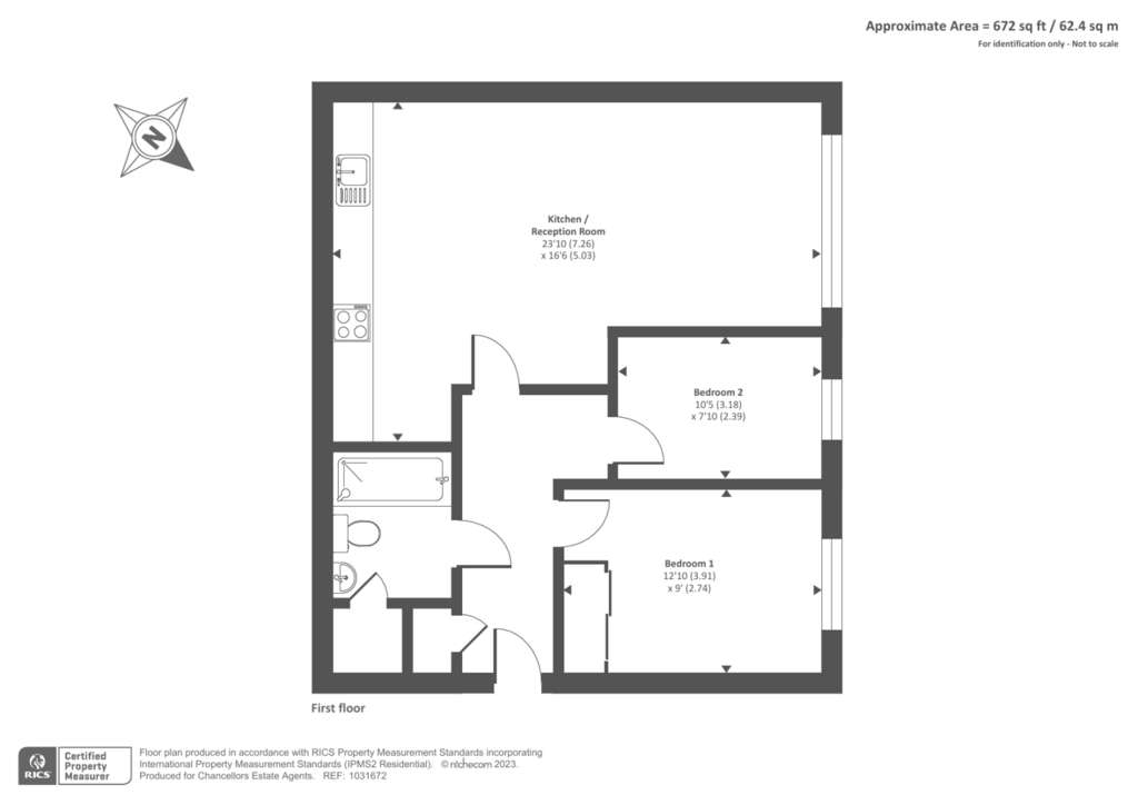 2 bedroom flat for sale - floorplan