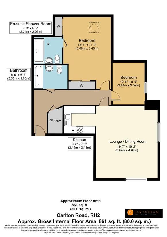 2 bedroom flat for sale - floorplan