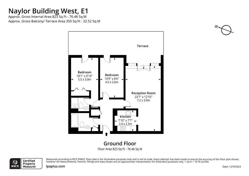 2 bedroom flat to rent - floorplan