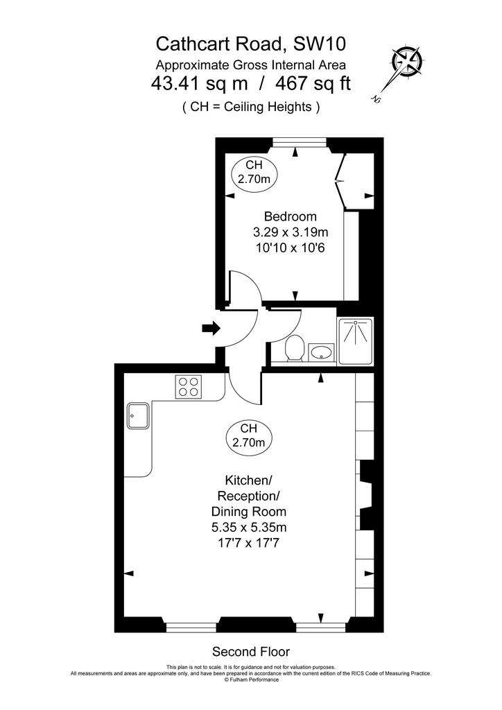 1 bedroom flat to rent - floorplan