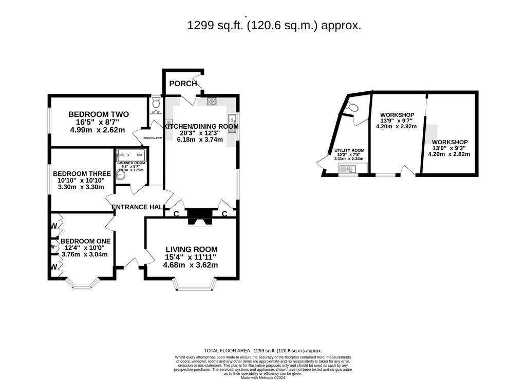 3 bedroom bungalow for sale - floorplan