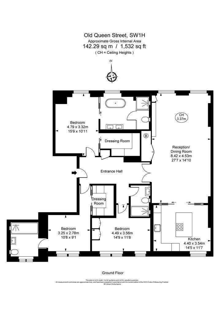 3 bedroom flat to rent - floorplan