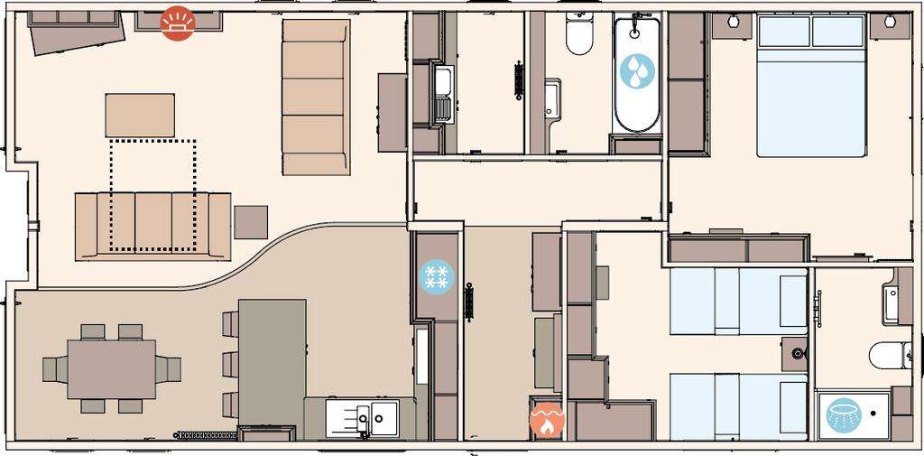 2 bedroom holiday lodge for sale - floorplan