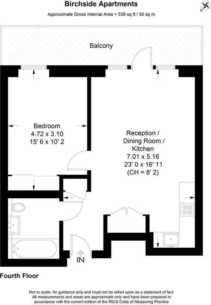 1 bedroom flat to rent - floorplan