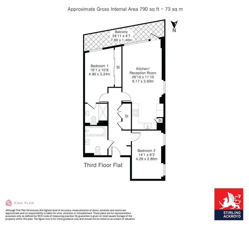 2 bedroom flat to rent - floorplan