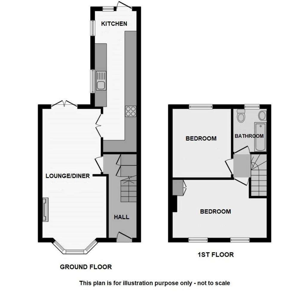 2 bedroom terraced house for sale - floorplan