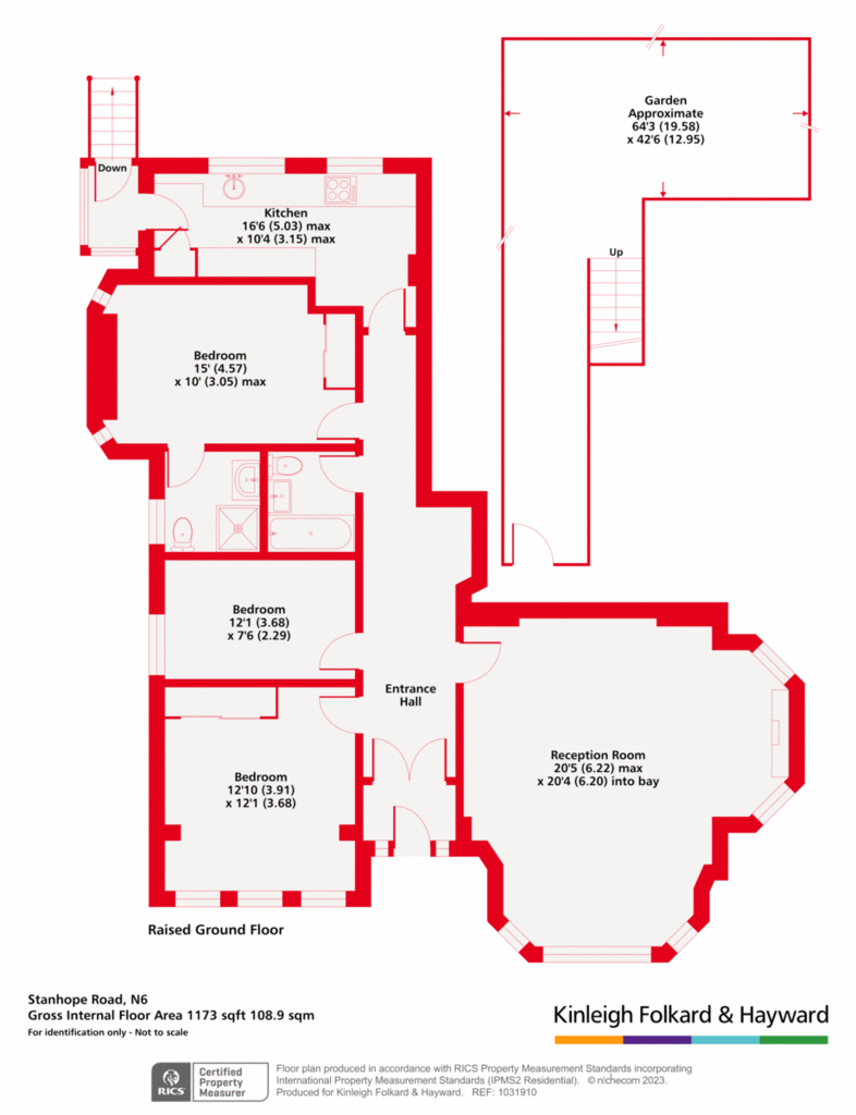 3 bedroom flat for sale - floorplan