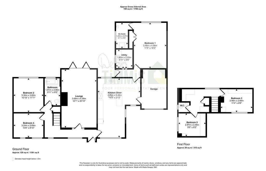 5 bedroom detached bungalow for sale - floorplan