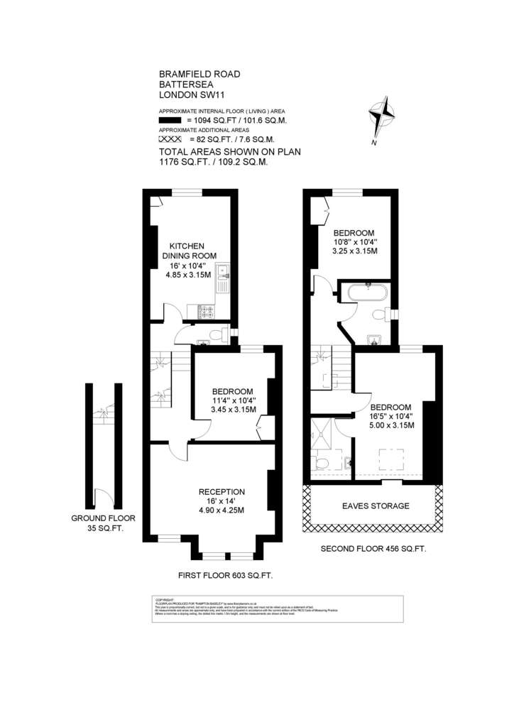 3 bedroom flat to rent - floorplan