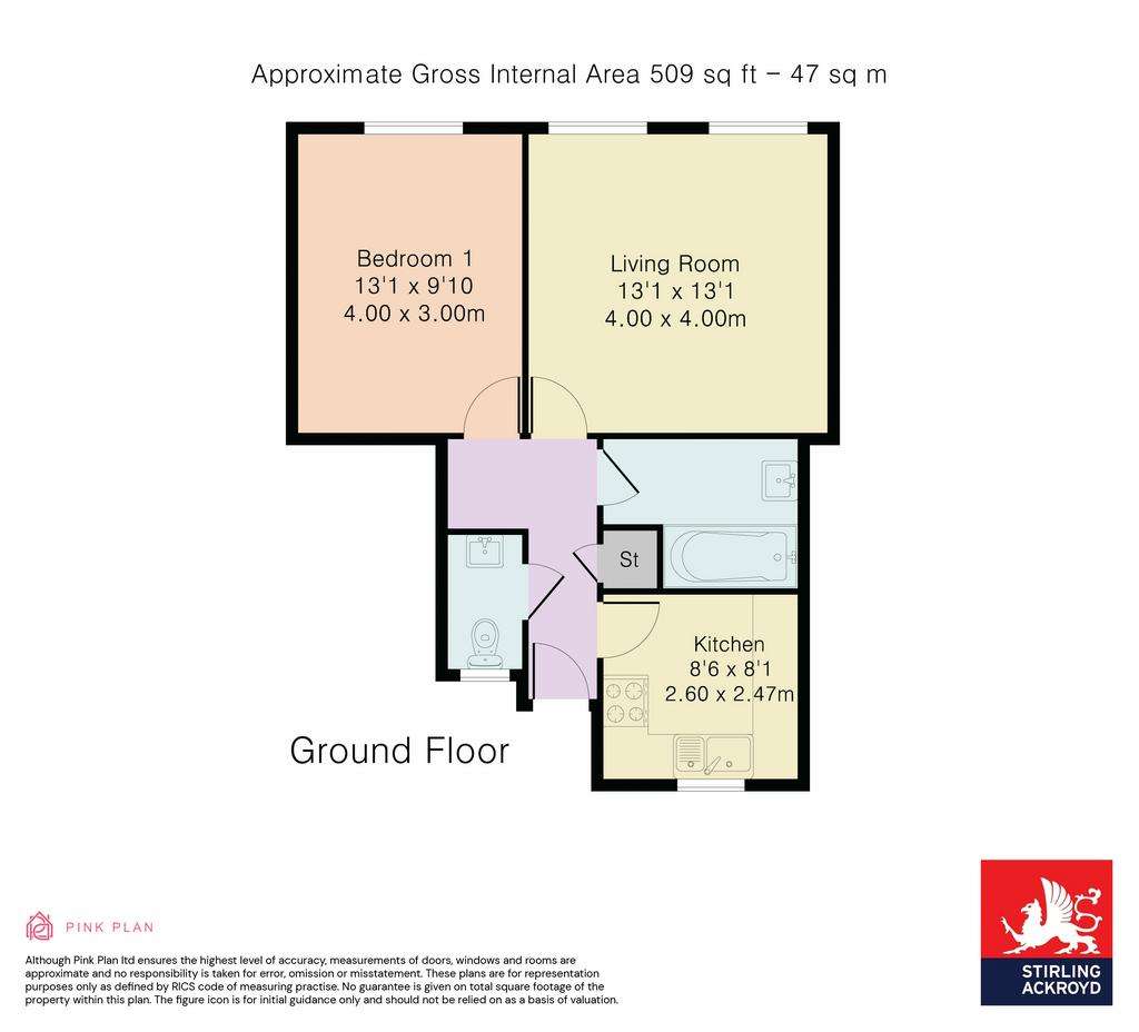 1 bedroom flat to rent - floorplan