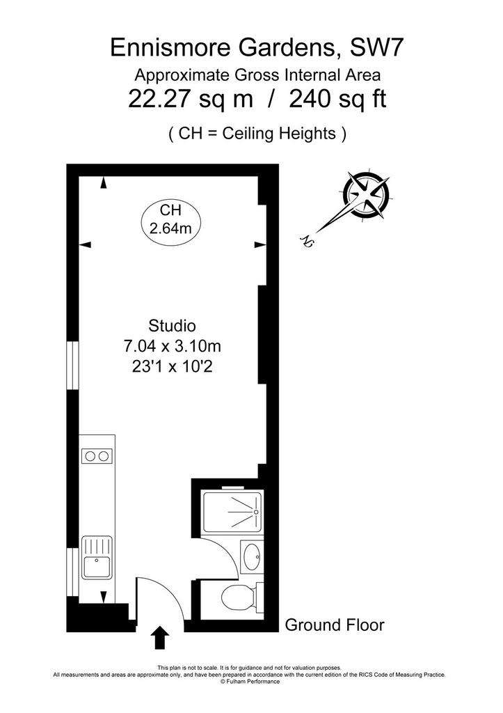 Studio flat to rent - floorplan