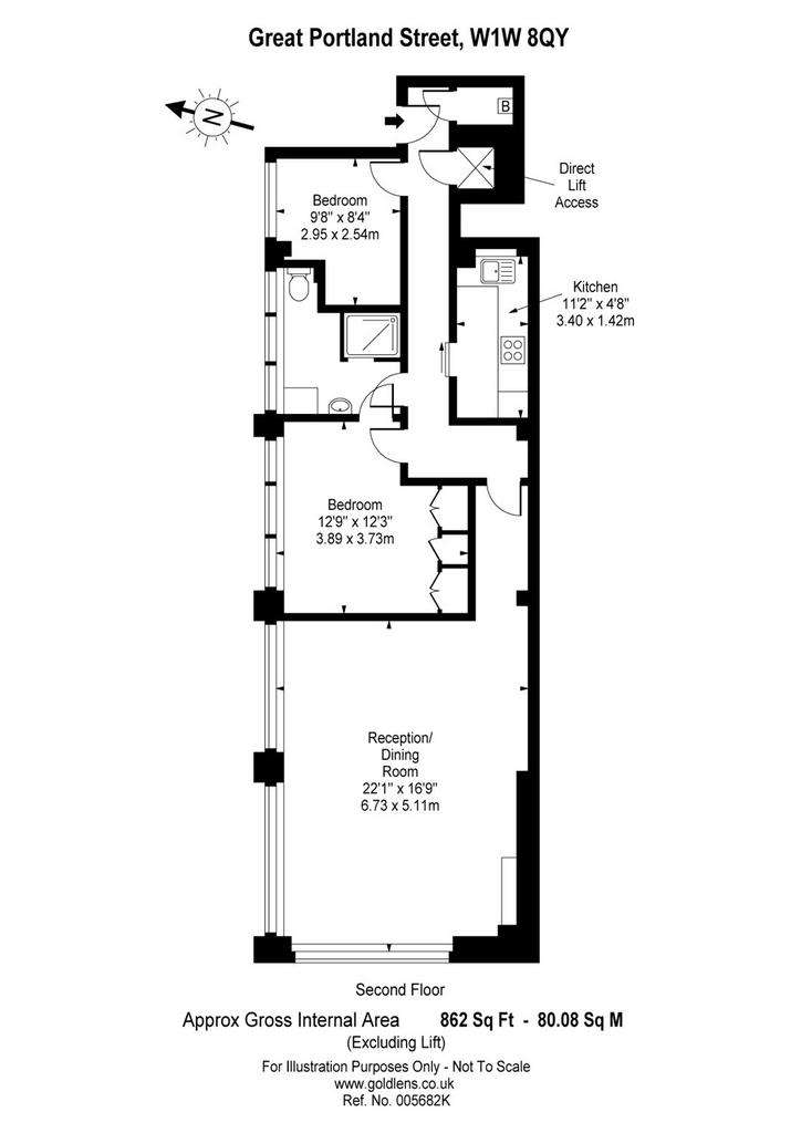 2 bedroom flat to rent - floorplan