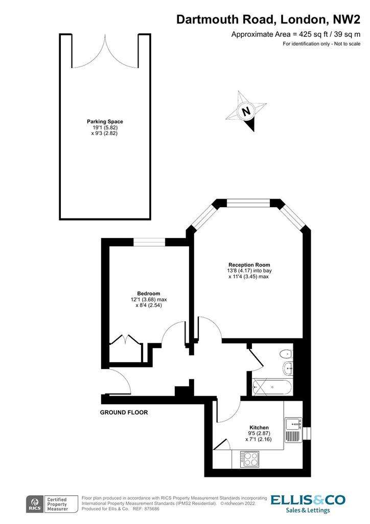 1 bedroom flat to rent - floorplan