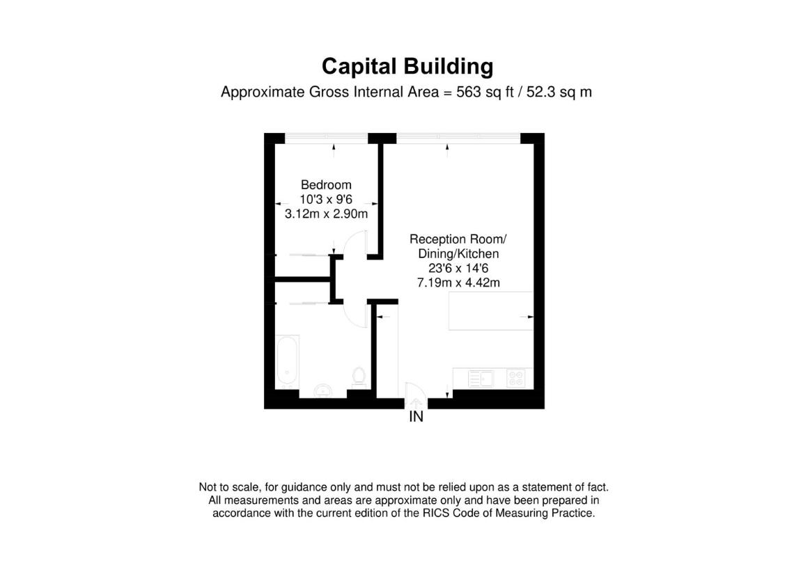 1 bedroom flat for sale - floorplan