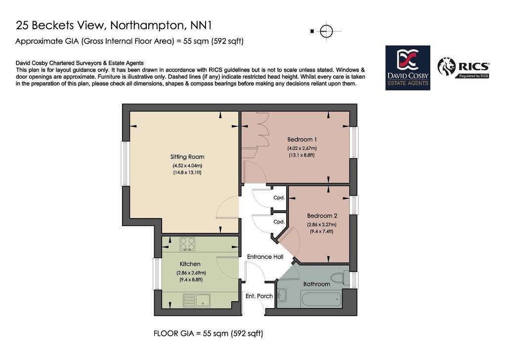 2 bedroom flat for sale - floorplan