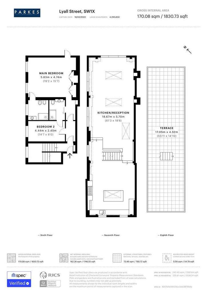 2 bedroom penthouse apartment to rent - floorplan