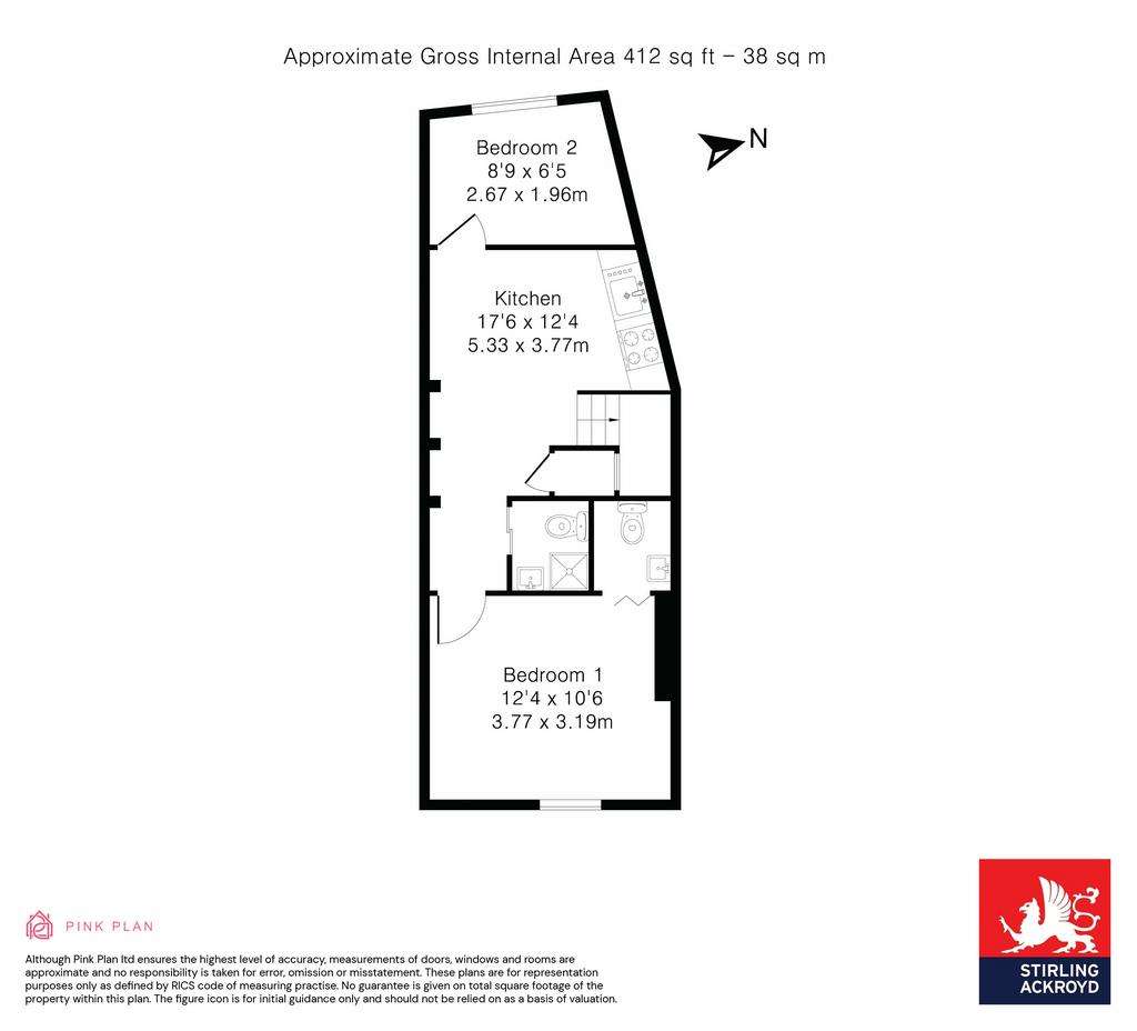 2 bedroom flat to rent - floorplan