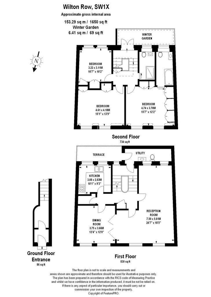 3 bedroom mews house to rent - floorplan