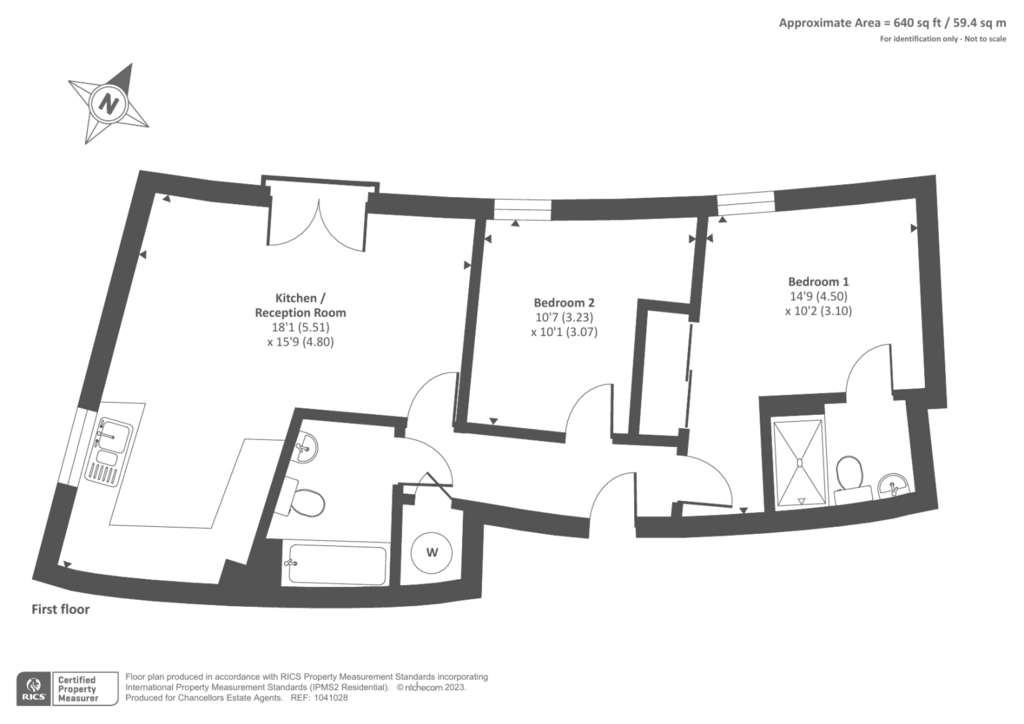 2 bedroom flat to rent - floorplan