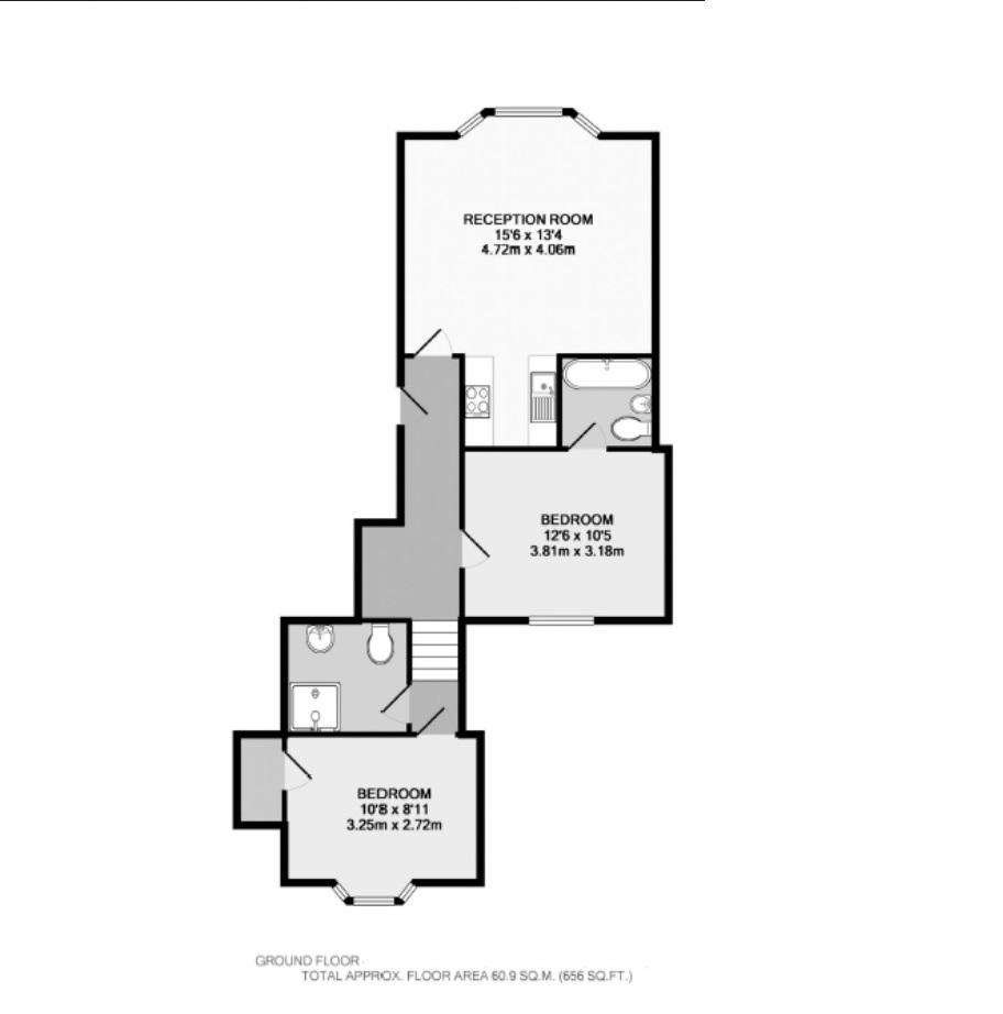 2 bedroom flat to rent - floorplan