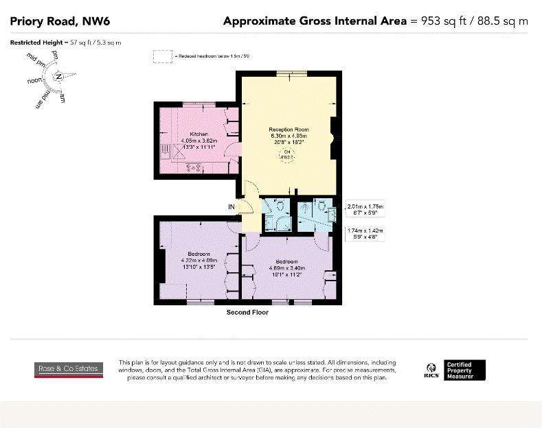 2 bedroom flat to rent - floorplan