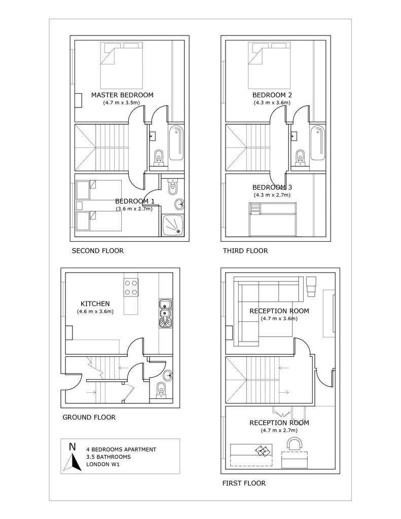 4 bedroom house to rent - floorplan