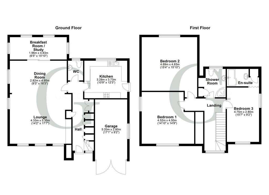 3 bedroom detached house for sale - floorplan