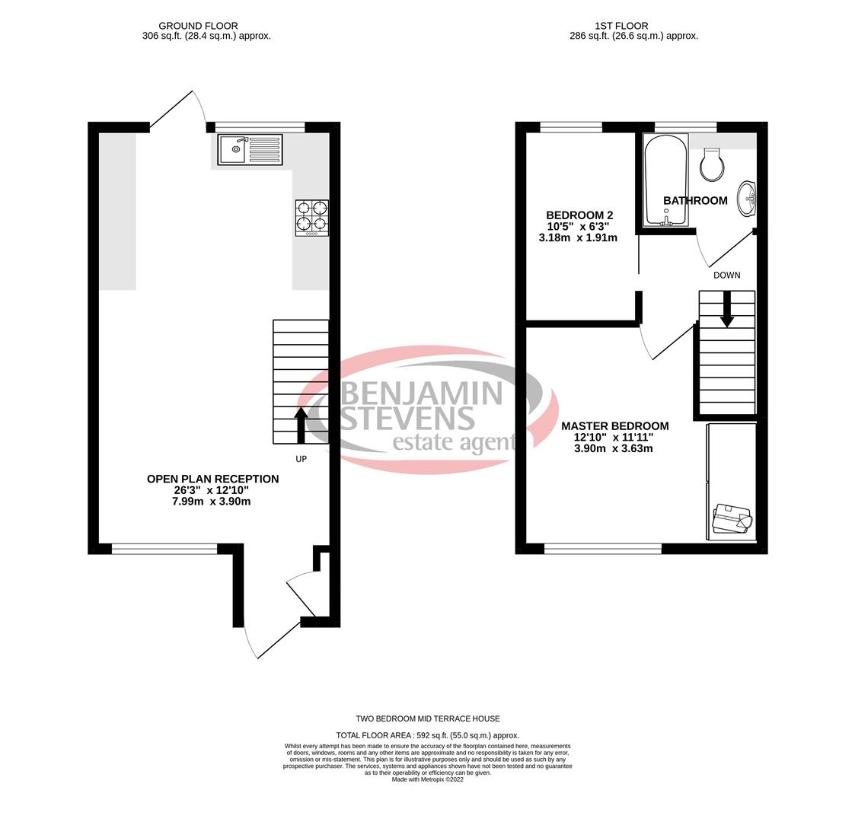 2 bedroom property for sale - floorplan