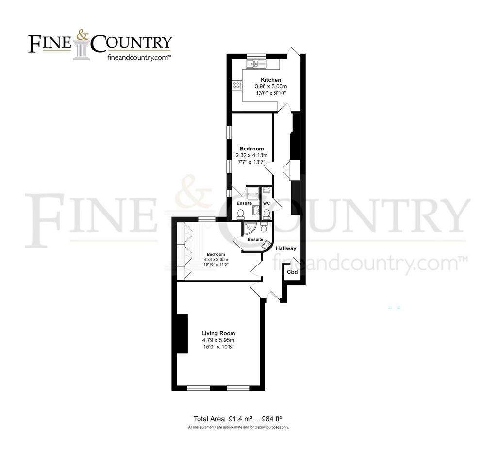 2 bedroom flat to rent - floorplan