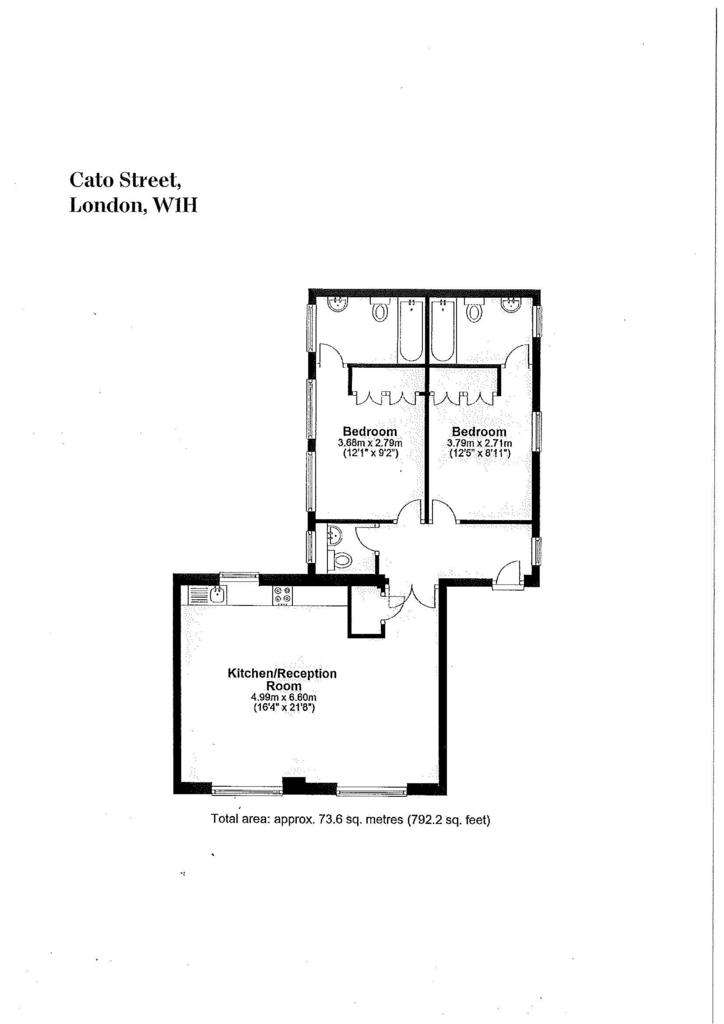 2 bedroom flat to rent - floorplan