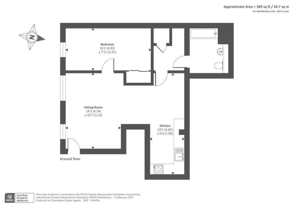 1 bedroom flat to rent - floorplan