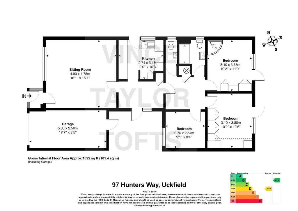 3 bedroom bungalow for sale - floorplan