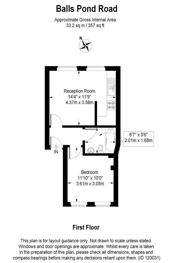 1 bedroom flat to rent - floorplan