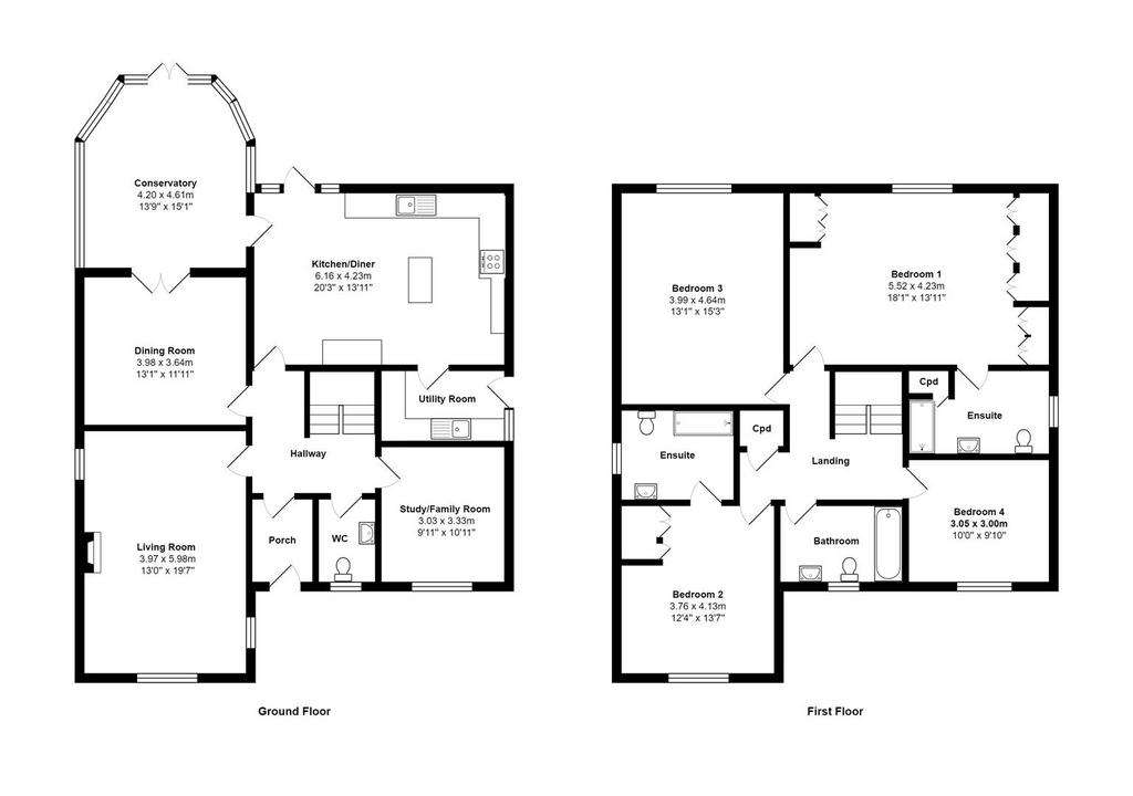 4 bedroom detached house for sale - floorplan