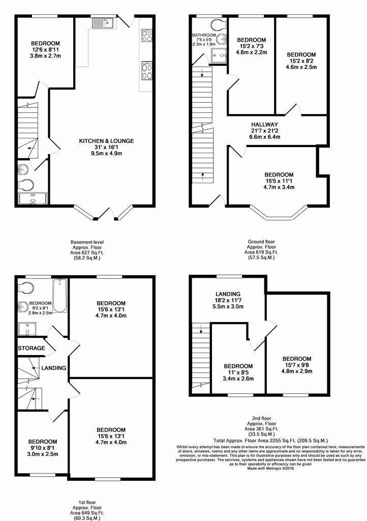 9 bedroom house to rent - floorplan
