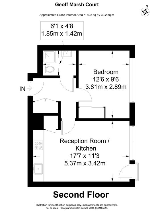 1 bedroom flat for sale - floorplan