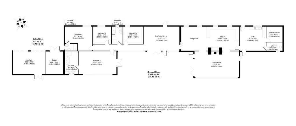 4 bedroom barn conversion for sale - floorplan