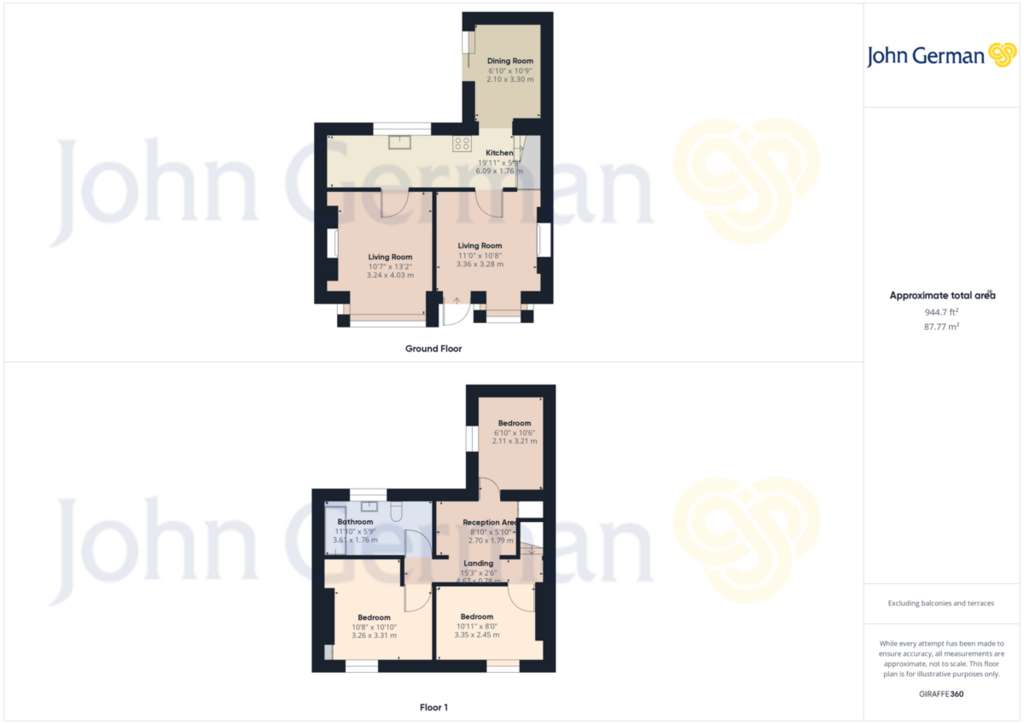 3 bedroom terraced house for sale - floorplan