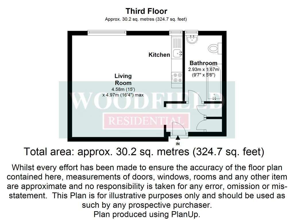 Studio flat to rent - floorplan