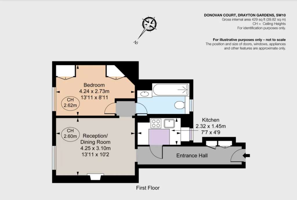 1 bedroom flat to rent - floorplan