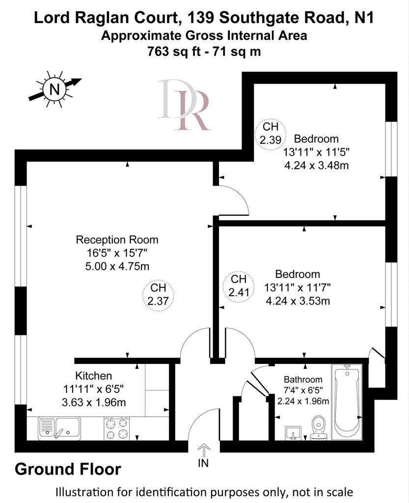 2 bedroom flat to rent - floorplan