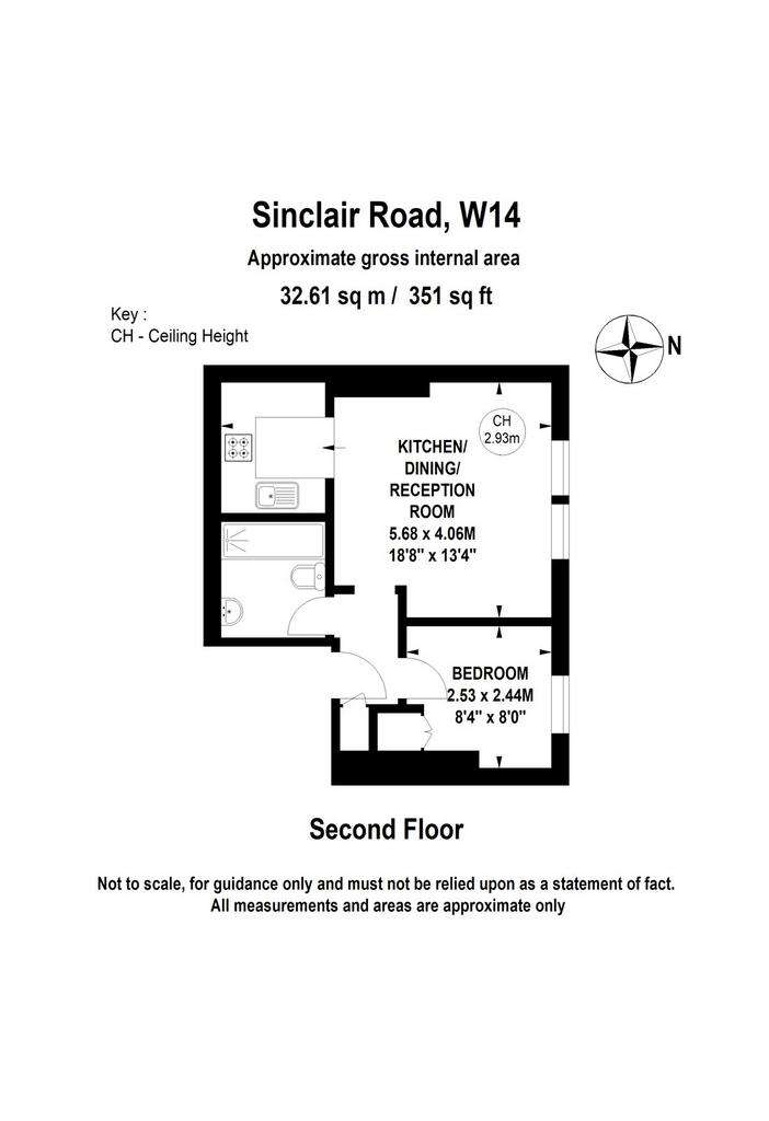 1 bedroom flat to rent - floorplan