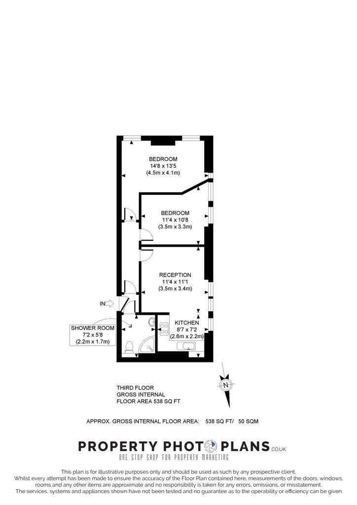 2 bedroom flat to rent - floorplan